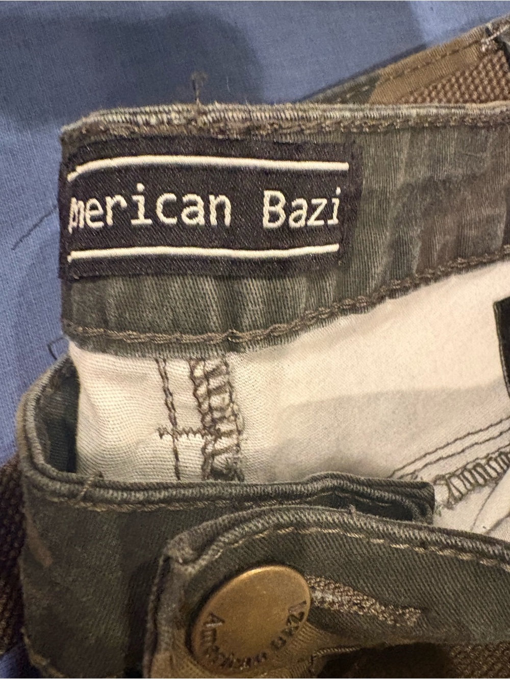 American Bazi Women's Straight Leg Jeans in Olive Green